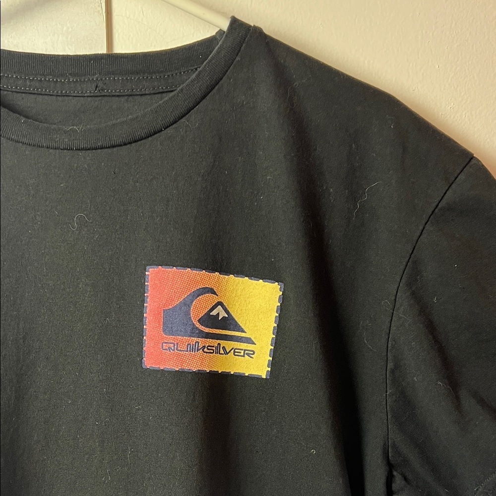 Quiksilver Black Tee with Logo Y2K